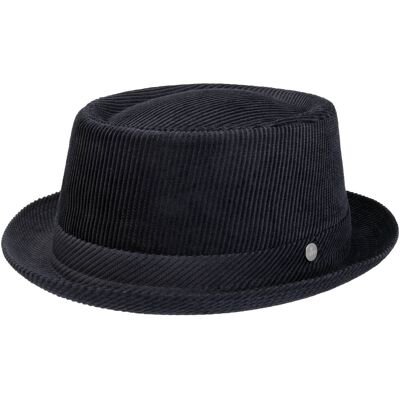 Classic Pork Pie Corduroy-Hatt by Lierys mørkeblå L (58-59 cm) Classic Pork Pie Corduroy-Hatt by Lierys mørkeblå L (58-59 cm)