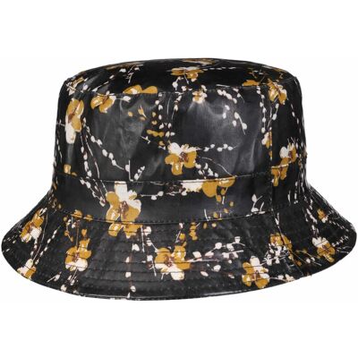 Flower Pattern Bucket Regnhatt by McBURN svart One Size Flower Pattern Bucket Regnhatt by McBURN svart One Size