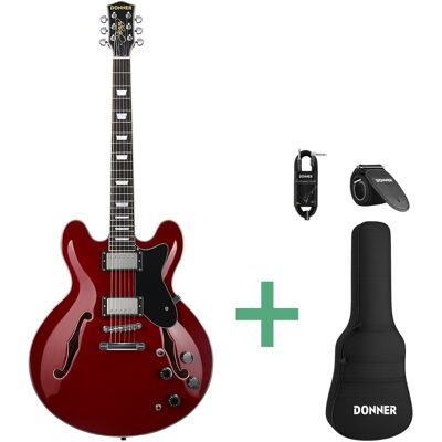 Donner DJP-1000R el-gitar rød Donner DJP-1000R el-gitar rød
