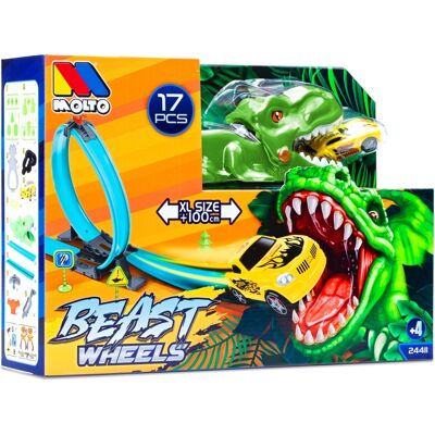 MOLTO - Dinosaur Bane Med Pull Back Bil MOLTO - Dinosaur Bane Med Pull Back Bil