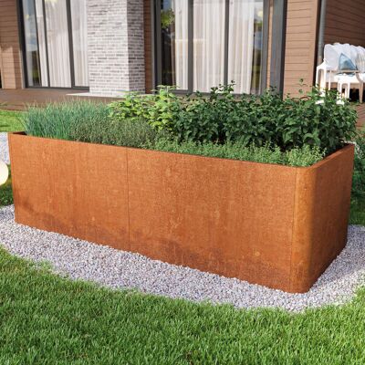 PRIMEYARD 200x80x80 cm plantekasse, cortenstål, rust-look - (GFPV00817) PRIMEYARD 200x80x80 cm plantekasse, cortenstål, rust-look - (GFPV00817)
