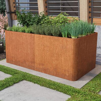 PRIMEYARD 146x80x80 cm plantekasse, cortenstål, rust-look - (GFPV00827) PRIMEYARD 146x80x80 cm plantekasse, cortenstål, rust-look - (GFPV00827)