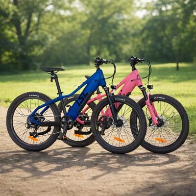 ISL Elektrisk Terrengsykkel Barn 24” - Blå/rosa - 130-155 Cm (Rosa) ISL Elektrisk Terrengsykkel Barn 24” - Blå/rosa - 130-155 Cm (Rosa)