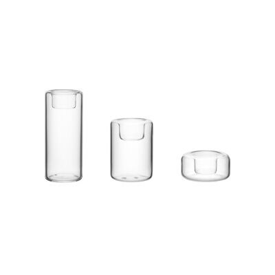 Kosta Boda Happy Lysestake 3-pack 1 set Transparent Kosta Boda Happy Lysestake 3-pack 1 set Transparent
