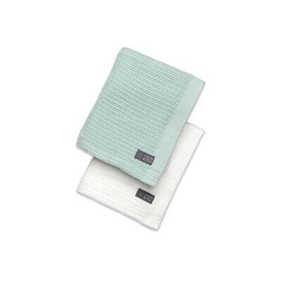 Vinter & Bloom Teppe Soft Grid Eko 2-pk Bright White/Sage Green Vinter & Bloom Teppe Soft Grid Eko 2-pk Bright White/Sage Green