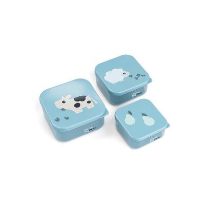 Done by Deer Snack Box Set 3-pakke Tiny Farm Blue Done by Deer Snack Box Set 3-pakke Tiny Farm Blue