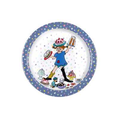 Rätt Start Pippi Fødselsdag tallerken m. skridsikring blå Rätt Start Pippi Fødselsdag tallerken m. skridsikring blå