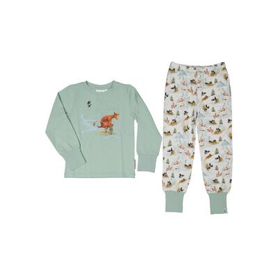 Geggamoja Pyjamas Mamma Mø & Kråka Hvit/Grønn 110-116 cl Geggamoja Pyjamas Mamma Mø & Kråka Hvit/Grønn 110-116 cl