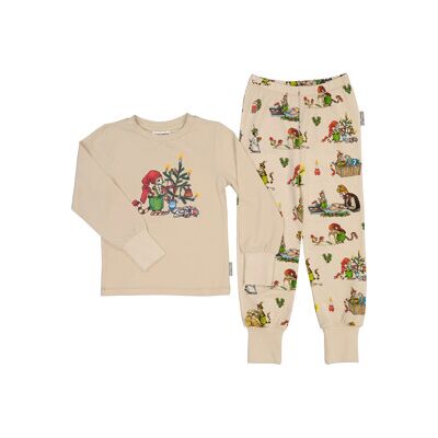 Geggamoja Pyjamas Pettson & Findus Jul Beige 122-128 cl Geggamoja Pyjamas Pettson & Findus Jul Beige 122-128 cl