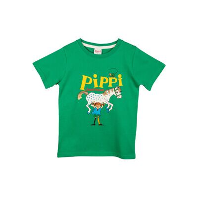 Pippi Långstrump Pippi T-skjorte Grønn 122-128 cl Pippi Långstrump Pippi T-skjorte Grønn 122-128 cl