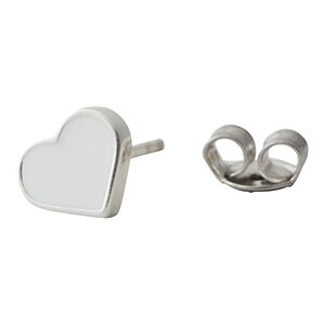 Design Letters Earring Stud Enamel Heart Silver Design Letters Earring Stud Enamel Heart Silver