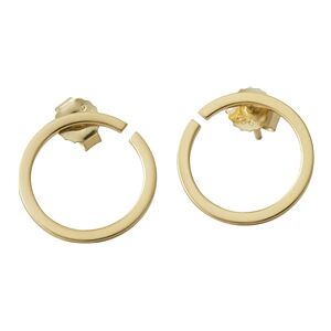 Design Letters Earring Hoops 16 mm Gold Design Letters Earring Hoops 16 mm Gold