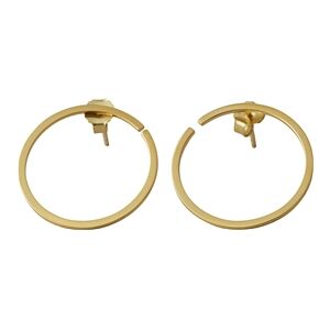 Design Letters Earring Hoops 24 mm Gold Design Letters Earring Hoops 24 mm Gold
