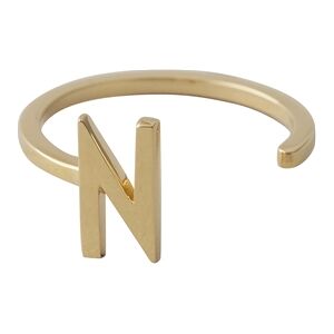 Design Letters Ring Gold A-Z N Design Letters Ring Gold A-Z N