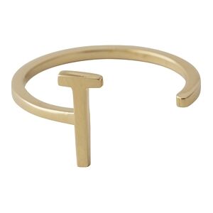 Design Letters Ring Gold A-Z T Design Letters Ring Gold A-Z T
