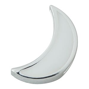 Design Letters Enamel Moon Charm Silver White Design Letters Enamel Moon Charm Silver White