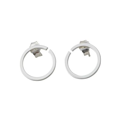 Design Letters Earring Hoops 16 mm Silver Design Letters Earring Hoops 16 mm Silver
