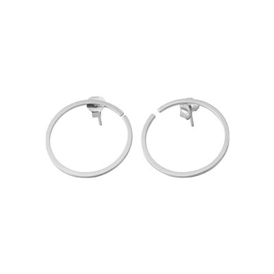 Design Letters Earring Hoops 24 mm Silver Design Letters Earring Hoops 24 mm Silver