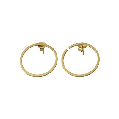 Design Letters Earring Hoops 24 mm Gold Design Letters Earring Hoops 24 mm Gold