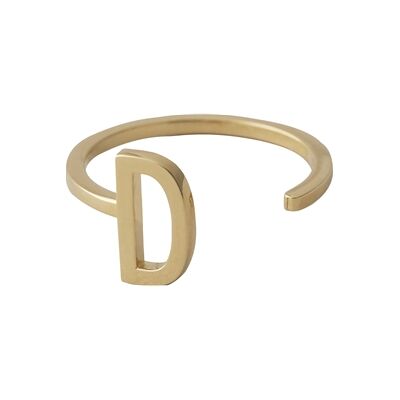 Design Letters Ring Gold A-Z D Design Letters Ring Gold A-Z D