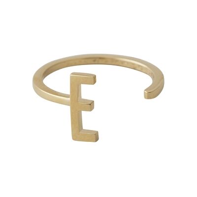 Design Letters Ring Gold A-Z E Design Letters Ring Gold A-Z E