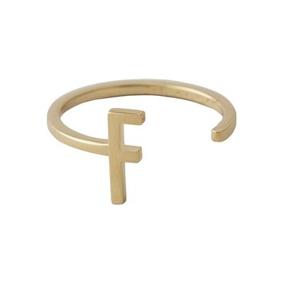 Design Letters Ring Gold A-Z F Design Letters Ring Gold A-Z F