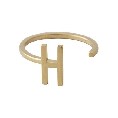 Design Letters Ring Gold A-Z H Design Letters Ring Gold A-Z H