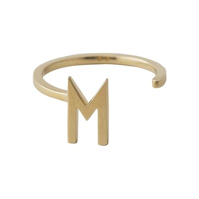 Design Letters Ring Gold A-Z M Design Letters Ring Gold A-Z M
