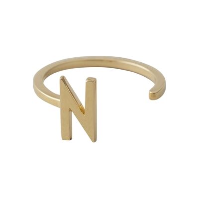Design Letters Ring Gold A-Z N Design Letters Ring Gold A-Z N