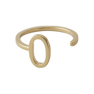 Design Letters Ring Gold A-Z O Design Letters Ring Gold A-Z O