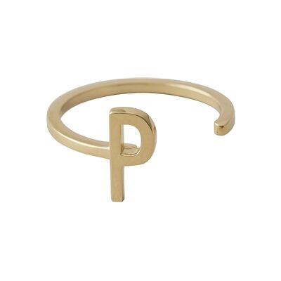 Design Letters Ring Gold A-Z P Design Letters Ring Gold A-Z P