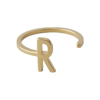 Design Letters Ring Gold A-Z R Design Letters Ring Gold A-Z R