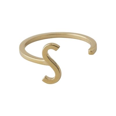 Design Letters Ring Gold A-Z S Design Letters Ring Gold A-Z S
