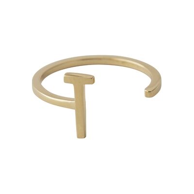 Design Letters Ring Gold A-Z T Design Letters Ring Gold A-Z T