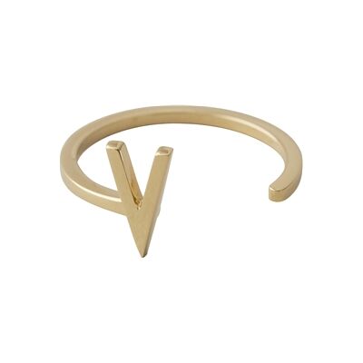 Design Letters Ring Gold A-Z V Design Letters Ring Gold A-Z V