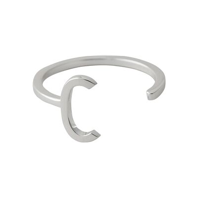 Design Letters Ring Silver A-Z C Design Letters Ring Silver A-Z C