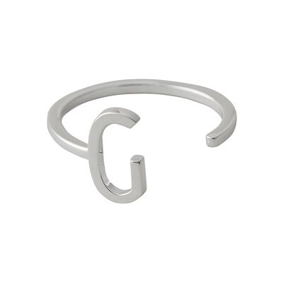 Design Letters Ring Silver A-Z G Design Letters Ring Silver A-Z G
