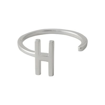 Design Letters Ring Silver A-Z H Design Letters Ring Silver A-Z H