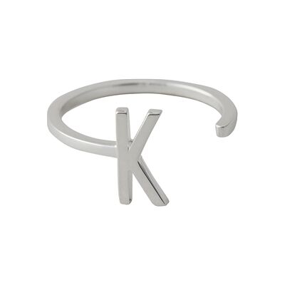 Design Letters Ring Silver A-Z K Design Letters Ring Silver A-Z K