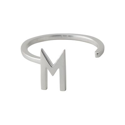 Design Letters Ring Silver A-Z M Design Letters Ring Silver A-Z M