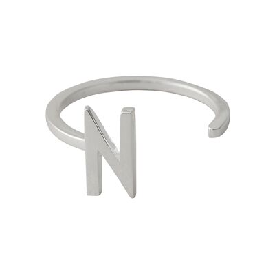 Design Letters Ring Silver A-Z N Design Letters Ring Silver A-Z N