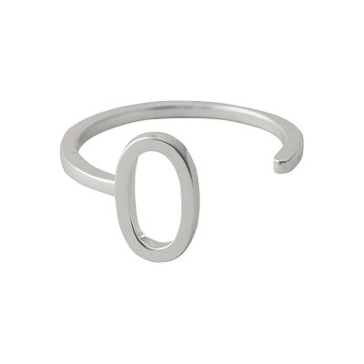 Design Letters Ring Silver A-Z O Design Letters Ring Silver A-Z O
