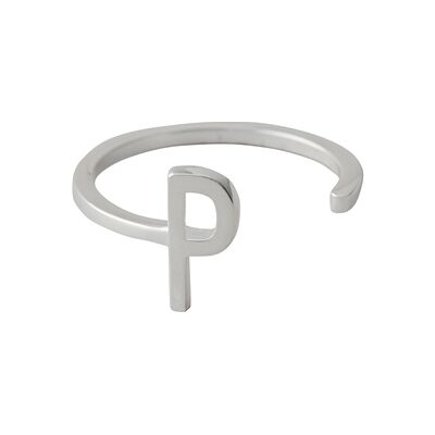 Design Letters Ring Silver A-Z P Design Letters Ring Silver A-Z P