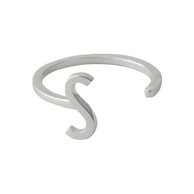 Design Letters Ring Silver A-Z S Design Letters Ring Silver A-Z S