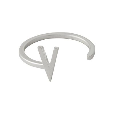 Design Letters Ring Silver A-Z V Design Letters Ring Silver A-Z V