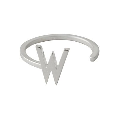 Design Letters Ring Silver A-Z W Design Letters Ring Silver A-Z W