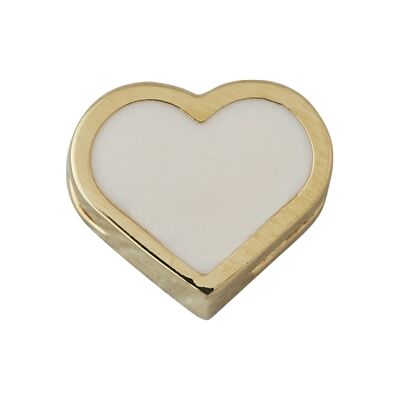 Design Letters Enamel Heart Charm Gold Nude Design Letters Enamel Heart Charm Gold Nude