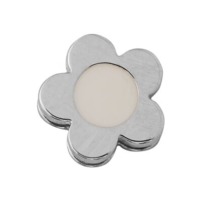 Design Letters Enamel Flower Charm Silver Design Letters Enamel Flower Charm Silver