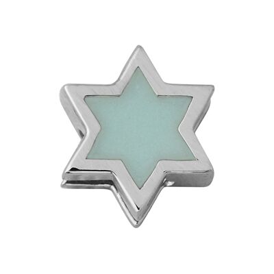 Design Letters Enamel Star Charm Silver Soft Green Design Letters Enamel Star Charm Silver Soft Green