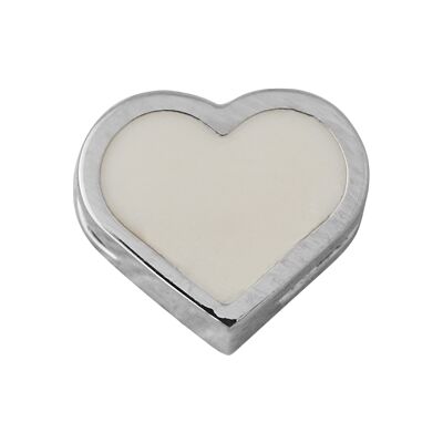 Design Letters Enamel Heart Charm Silver Nude Design Letters Enamel Heart Charm Silver Nude